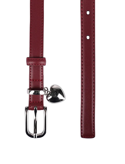 Ремінь шкіряний бордовий - фото 2 - Miraton