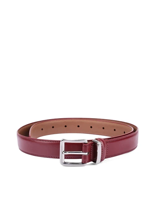 Ремінь шкіряний бордовий - фото 1 - Miraton