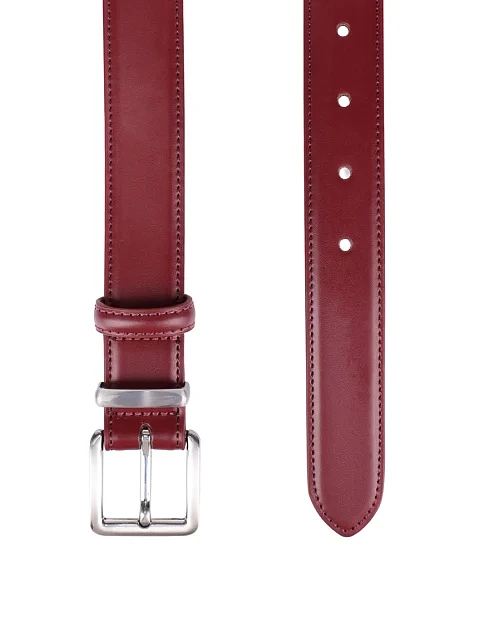 Ремінь шкіряний бордовий - фото 2 - Miraton