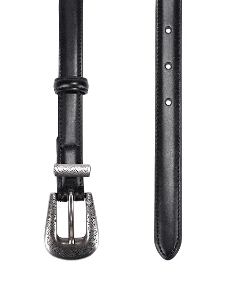 Ремінь шкіряний чорний - фото 2 - Miraton