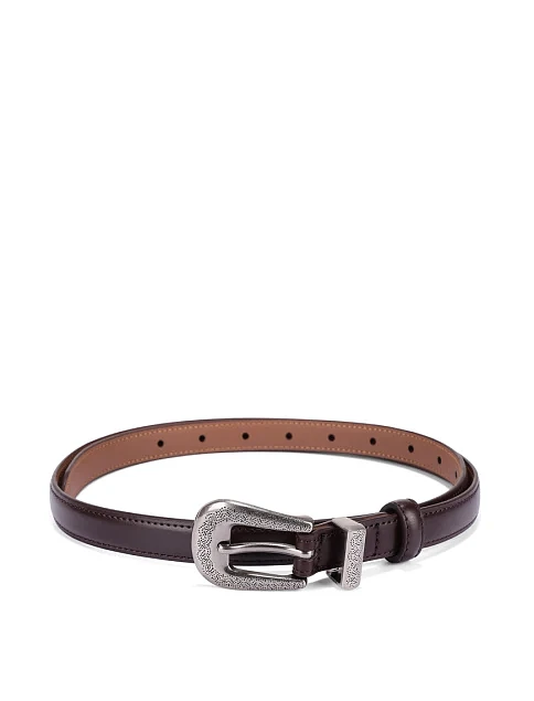 Ремінь шкіряний коричневий - фото 1 - Miraton