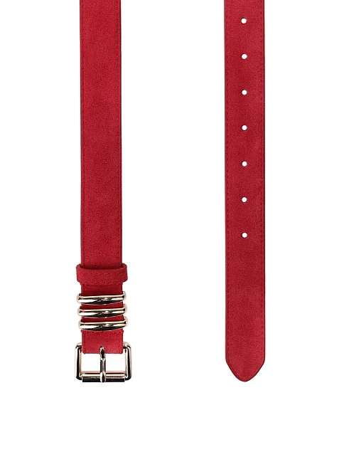 Ремінь замшевий червоний - фото 2 - Miraton
