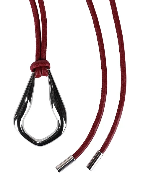 Ремінь шкіряний бордовий - фото 2 - Miraton