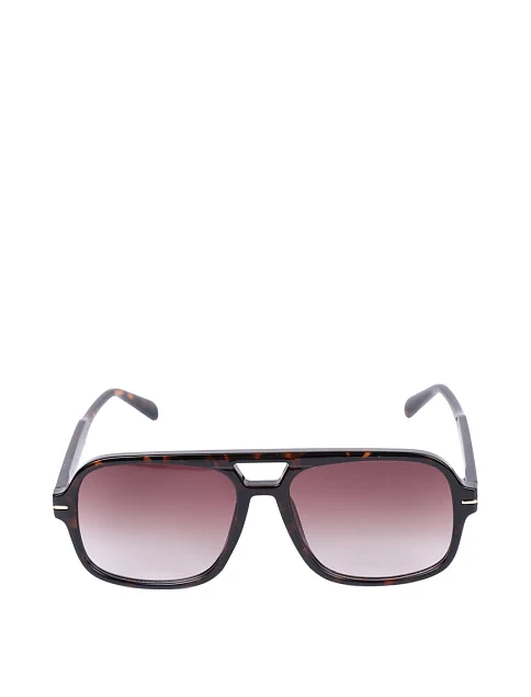 Солнцезащитные очки-маски с градиентом в леопардовой оправе - фото 1 - Miraton