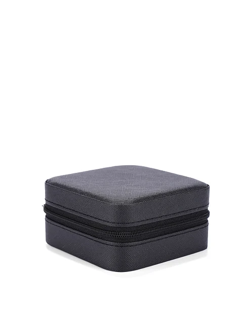 Бокс для украшений из экокожи черный - фото 2 - Miraton