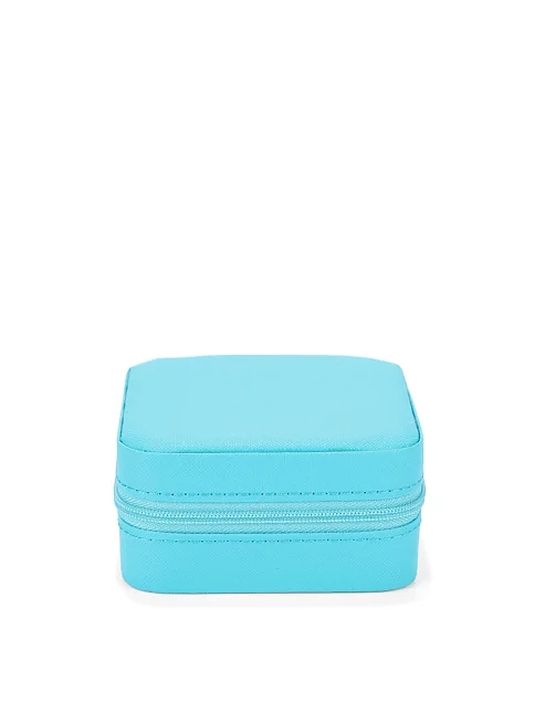 Бокс для украшений из экокожи голубой - фото 1 - Miraton