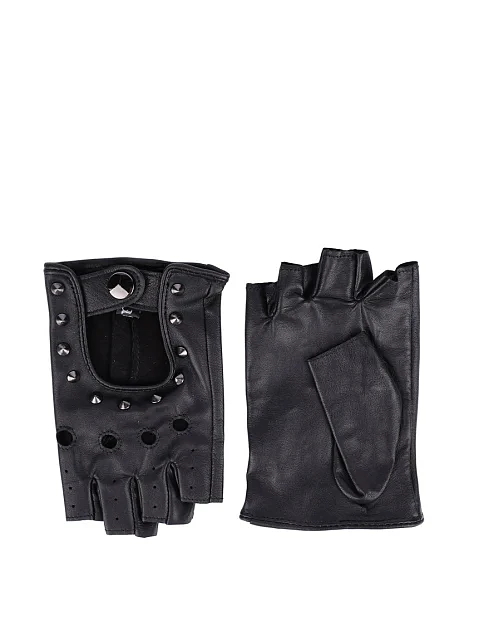 Рукавички шкіряні чорні - фото 1 - Miraton