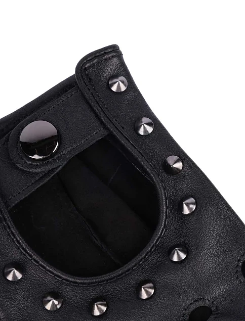 Рукавички шкіряні чорні - фото 2 - Miraton