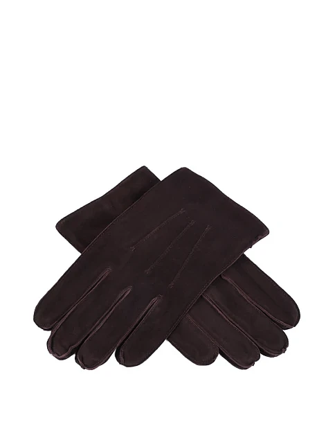 Перчатки замшевые коричневые - фото 3 - Miraton