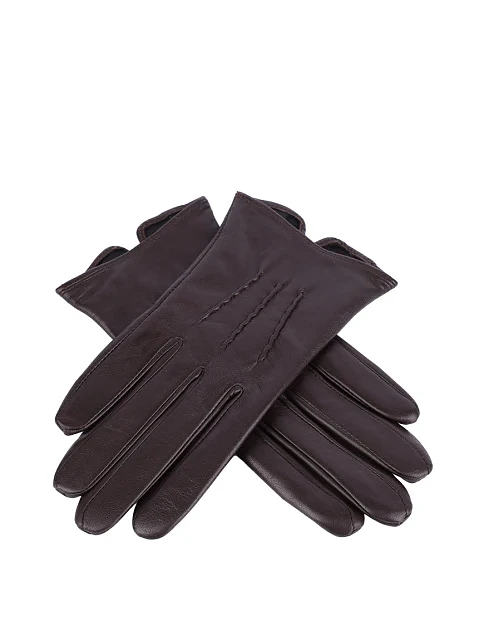 Рукавички шкіряні коричневі - фото 3 - Miraton