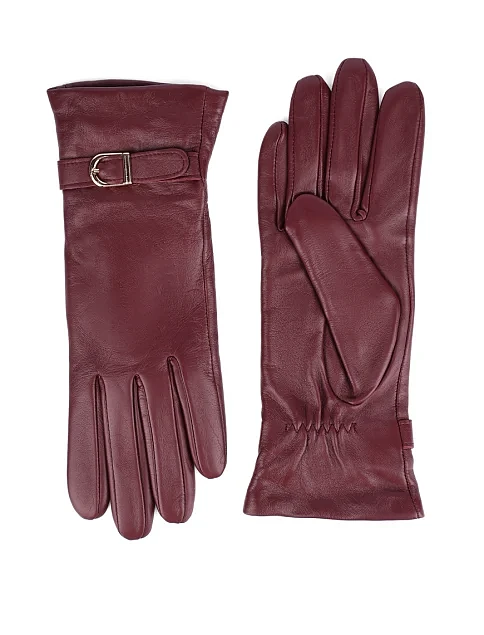 Перчатки кожаные бордовые - фото 1 - Miraton