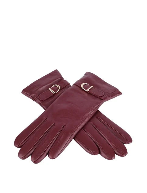 Перчатки кожаные бордовые - фото 3 - Miraton