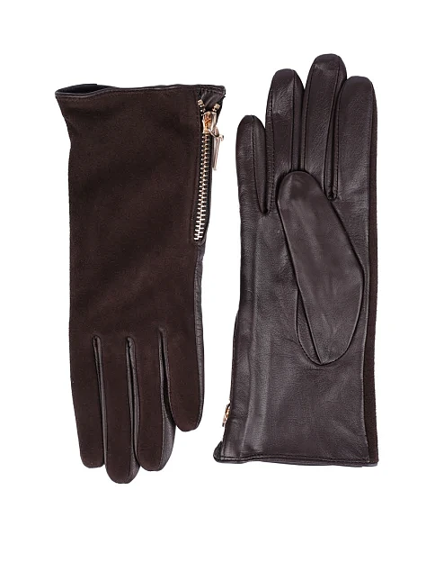 Перчатки кожаные коричневые - фото 1 - Miraton