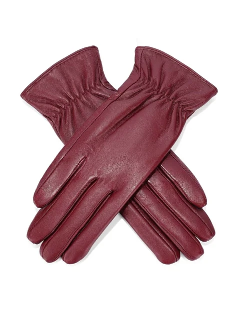 Рукавички шкіряні бордові - фото 2 - Miraton