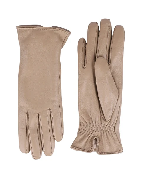 Перчатки кожаные бежевые - фото 1 - Miraton