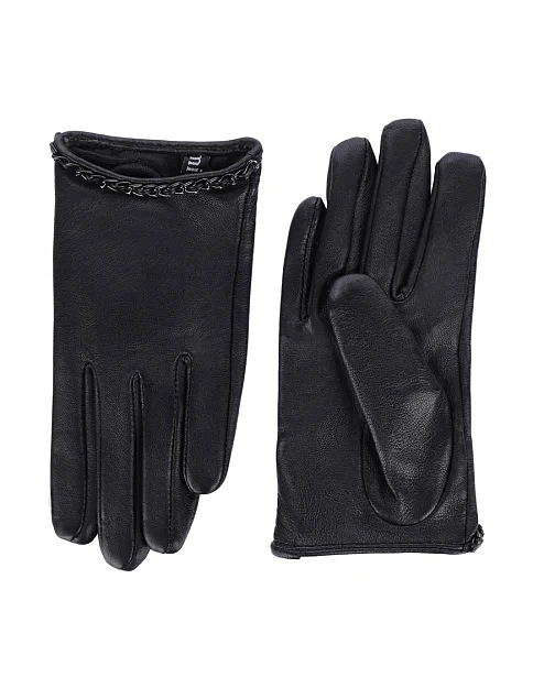 Рукавички шкіряні чорні - фото 1 - Miraton