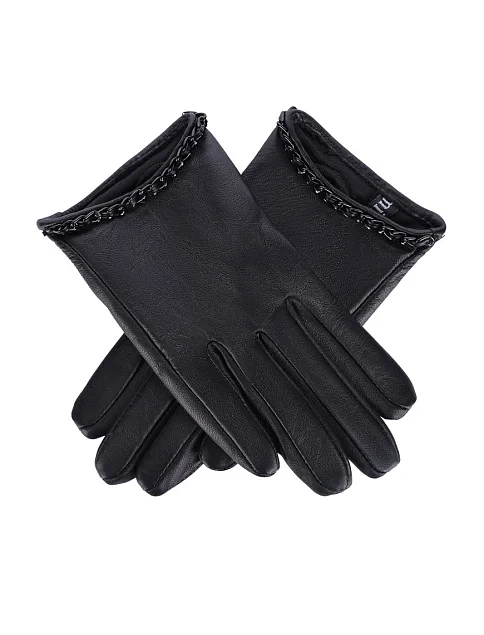 Рукавички шкіряні чорні - фото 2 - Miraton