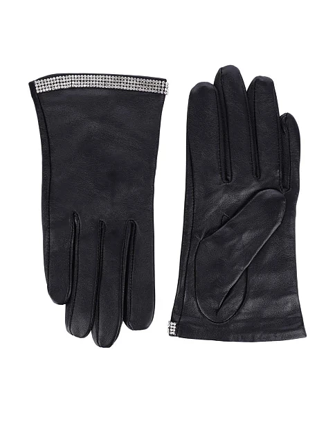 Рукавички шкіряні чорні - фото 1 - Miraton