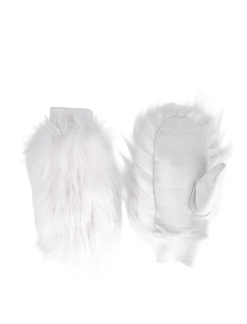 Рукавички зі штучного хутра білі - фото 1 - Miraton