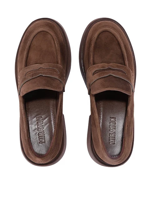 Женские туфли челси MIRATON велюровые коричневые - фото 2 - Miraton