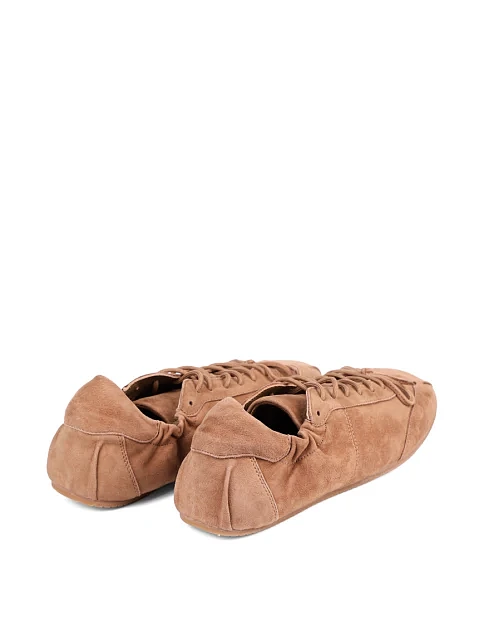 Женские кроссовки MIRATON велюровые бежевые - фото 4 - Miraton