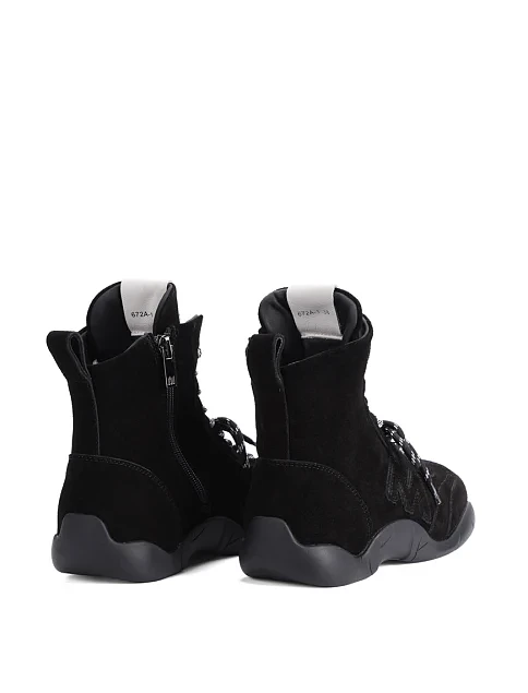 Женские ботинки MIRATON велюровые черные - фото 4 - Miraton