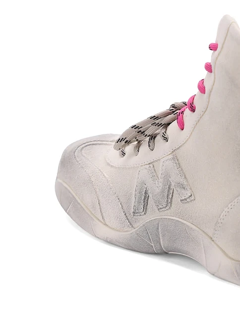 Женские ботинки MIRATON велюровые белые - фото 2 - Miraton