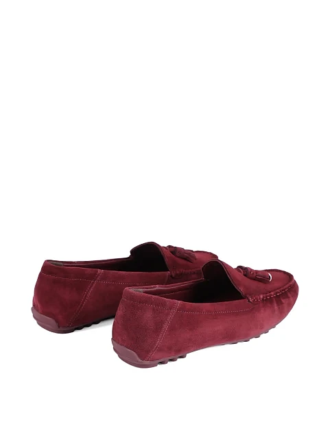 Женские мокасины MIRATON велюровые бордовые - фото 4 - Miraton