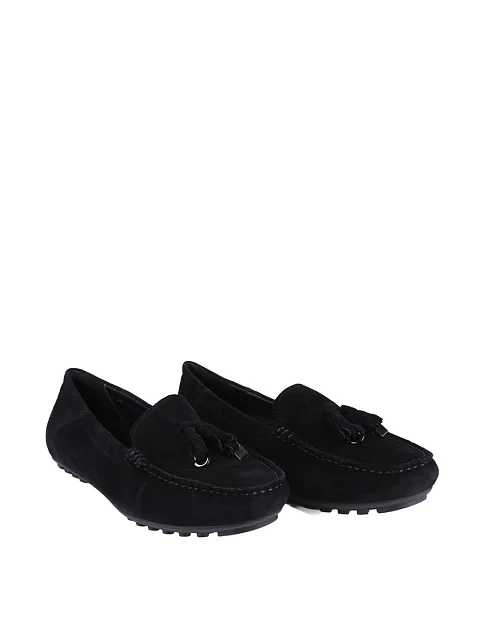 Женские мокасины MIRATON велюровые черные - фото 3 - Miraton