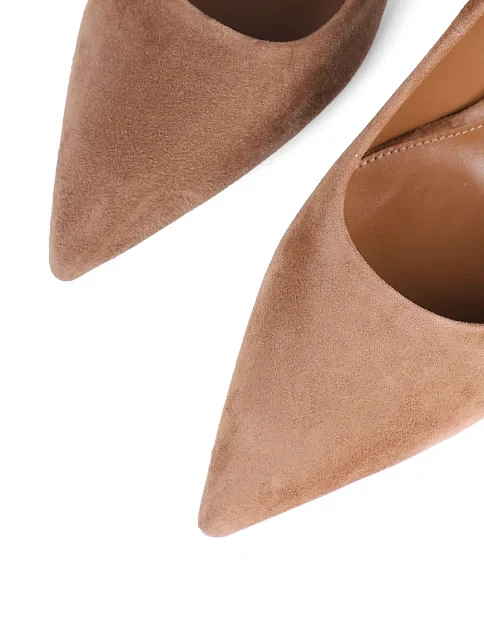 Женские туфли Attizzare велюровые бежевые - фото 5 - Miraton