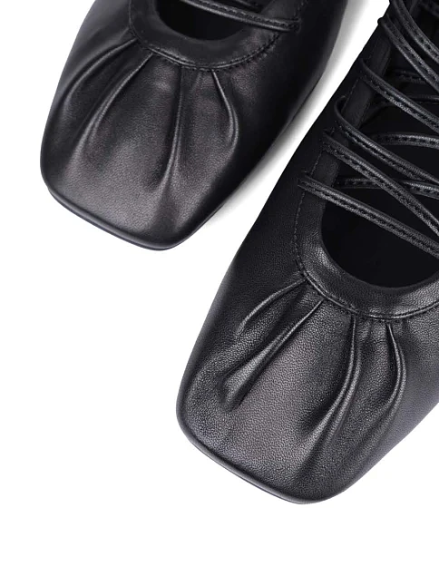 Женские балетки MIRATON кожаные черные - фото 5 - Miraton