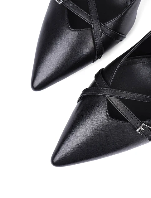 Женские туфли MIRATON кожаные черные - фото 5 - Miraton