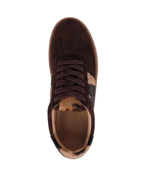 Женские кеды MIRATON велюровые коричневые - фото 2 - Miraton