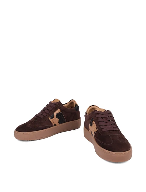 Женские кеды MIRATON велюровые коричневые - фото 5 - Miraton