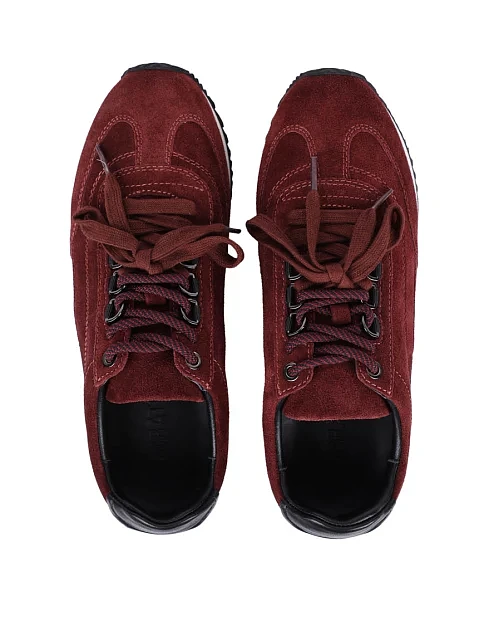 Женские кроссовки MIRATON велюровые бордовые - фото 2 - Miraton