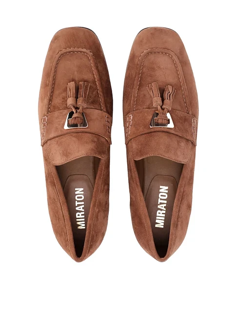 Женские слиперы MIRATON велюровые коричневые - фото 2 - Miraton