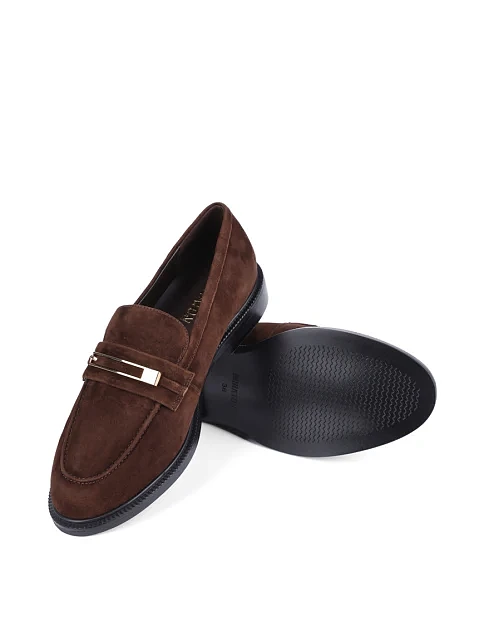 Женские туфли MIRATON велюровые коричневые - фото 2 - Miraton