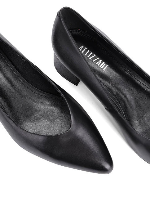 Женские туфли Attizzare кожаные черные - фото 5 - Miraton
