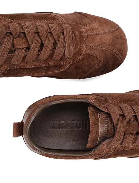 Женские кроссовки MIRATON велюровые коричневые - фото 6 - Miraton