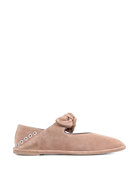 Женские балетки MIRATON велюровые коричневые - фото 1 - Miraton