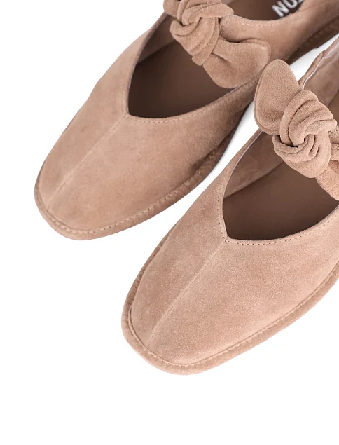 Женские балетки MIRATON велюровые коричневые - фото 5 - Miraton