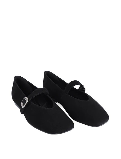 Женские балетки MIRATON велюровые черные - фото 3 - Miraton