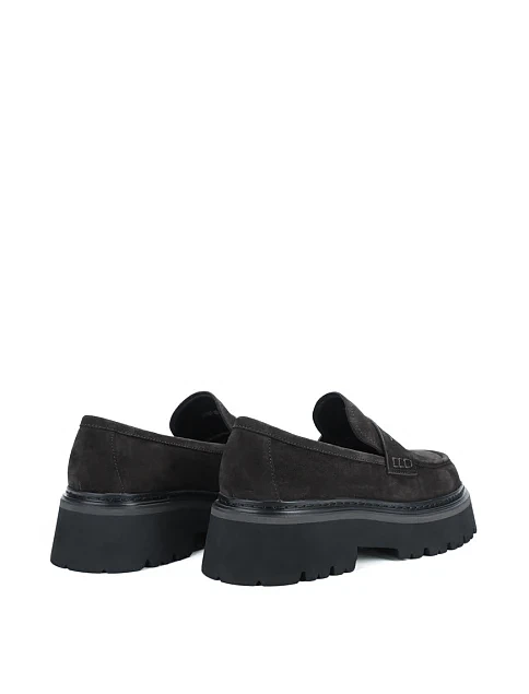 Женские туфли лоферы MIRATON велюровые серые - фото 4 - Miraton