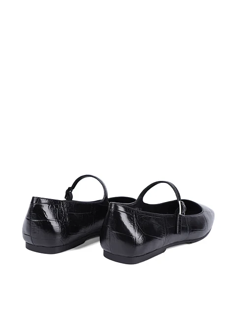 Женские балетки MIRATON кожаные черные - фото 4 - Miraton