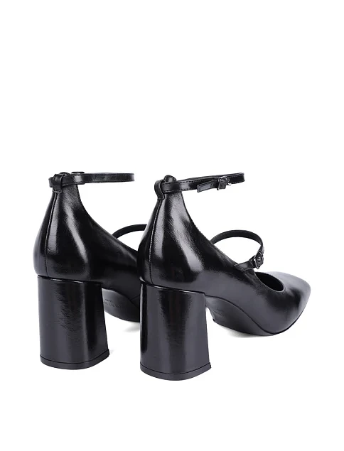 Женские туфли MIRATON из масляной кожи черные - фото 3 - Miraton