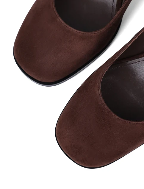 Женские туфли Attizzare велюровые коричневые - фото 5 - Miraton