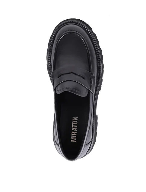 Женские туфли MIRATON кожаные черные - фото 5 - Miraton