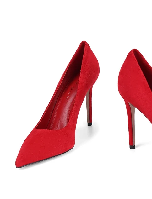 Женские туфли Mia May велюровые красные - фото 2 - Miraton