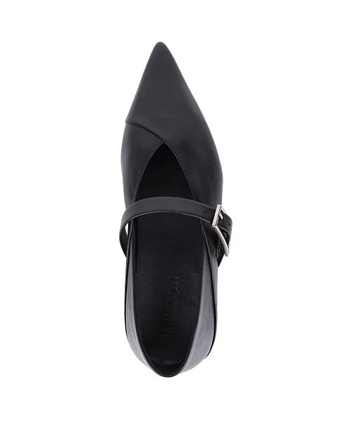 Женские балетки MIRATON кожаные черные - фото 2 - Miraton