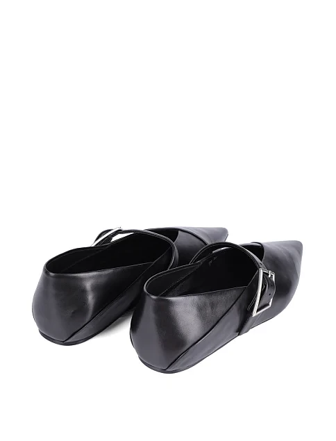 Женские балетки MIRATON кожаные черные - фото 4 - Miraton